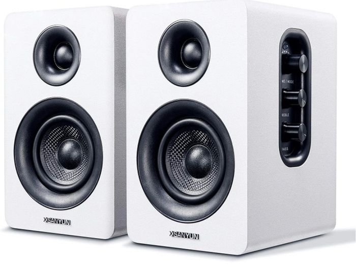 Active Bluetooth 5.0 Bookshelf Speakers 60W Carbon Fiber Speaker Unit Built-in 24bit DAC Dynamic 3D Surround Sound 2.0 Computer PC Monitor Gaming Speakers (FREE POSTAGE)