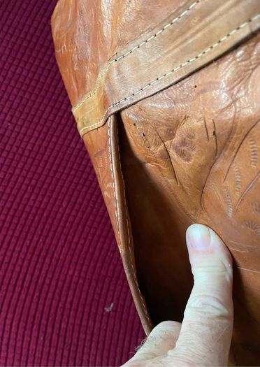 Large Vintage Leather Hold- All