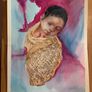 Original Watercolour Baby Image 5