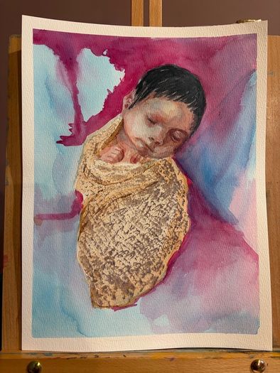 Original Watercolour Baby