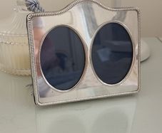Solid Silver Double Photo Frame.