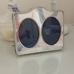 Solid Silver Double Photo Frame.