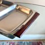 Mid Century Steel & Rosewood Serving Platter, Hong Kong, Vintage Danish Style Image 9