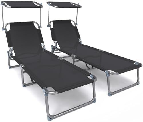 Folding Sun Loungers Set of 2
