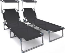 Folding Sun Loungers Set of 2