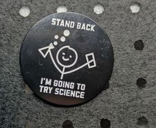 Funny science enamel pin