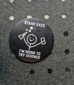 Funny science enamel pin
