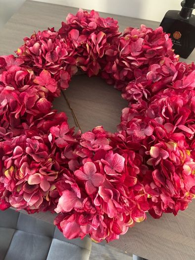 Large Luxury Pink Hydrangea Wreath  Full Vibrant