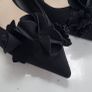 ZARA black satin ruffle kitten heels Sz 40 (Fit 7-7.5UK) - Rrp 59.99 Image 8