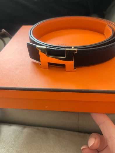 Hermes  rose gold H belt