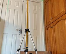12 Ft./3.7m Laser Level Tripod Telescoping Pole with 1/4-Inch by 20-Inch Laser Mount for Rotary Included Rod & 5/8"-11 Adapter