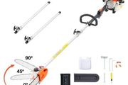 Gas Pole Saw, 43CC 2 Stroke Gas Powered Pole Saws with 25.4 cm Cutting Bar, Cordless Tree Trimmer with Rotatable Head, 2.1 to 3.6 m Extendable, Powerful Chainsaw for Tree Trimming Pruning