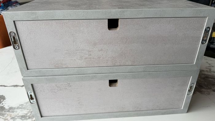 2 Grey Concrete Effect Floating Bedside Tables