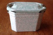 Vintage Enamel Lunch Box with Interior Tray