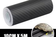 5m  10cm Carbon Fiber Car Sticker Pasting Protective Strip Car Sill Rearview Mirror Anti Scratch Tape Waterproof Protective Film