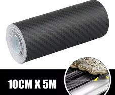5m  10cm Carbon Fiber Car Sticker Pasting Protective Strip Car Sill Rearview Mirror Anti Scratch Tape Waterproof Protective Film