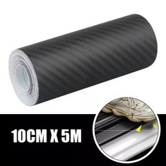 5m  10cm Carbon Fiber Car Sticker Pasting Protective Strip Car Sill Rearview Mirror Anti Scratch Tape Waterproof Protective Film