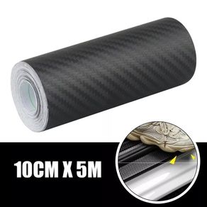 5m  10cm Carbon Fiber Car Sticker Pasting Protective Strip Car Sill Rearview Mirror Anti Scratch Tape Waterproof Protective Film