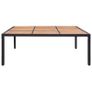 Garden Table Black 200x200x74 cm Poly Rattan and Acacia Wood Image 5
