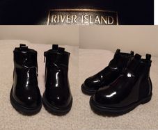 River Island Black Patent Chelsea Boots