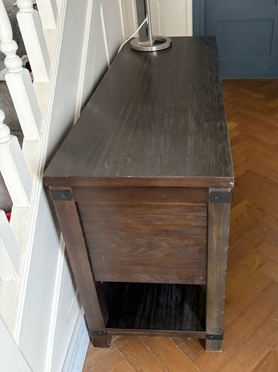 Dark Wood Console / TV Unit, Solid & Stylish