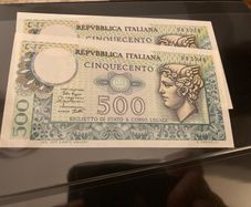Italy 500 Lire Mercurio 1979 consecutive and uncirculated