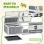 Wooden Tortoise House with Lamp Holder, Clear Windows, Openable Tops, Built-In Tray, Light Grey Image 6