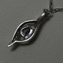 9ct White Gold Flame Diamond Pendant Necklace Chain Image 8