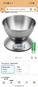 Electronic Kitchen Scales with Stainless Bowl