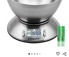 Electronic Kitchen Scales with Stainless Bowl