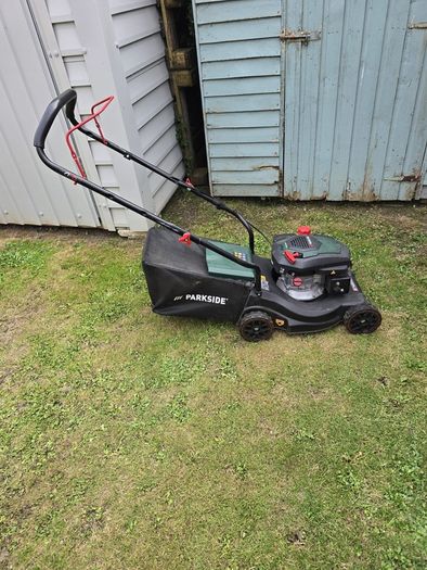 Parkside petrol lawnmower.