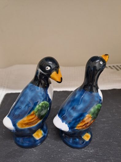 Vintage Ceramic Duck Salt Pepper Shakers Pair