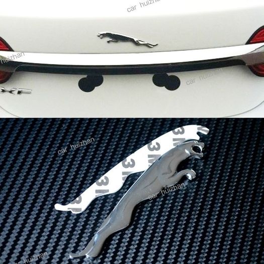 Silver leopard Emblem Auto Suv AllAdhesive 3D LOGO sticker Cartoon Decal chrome