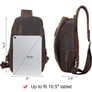 Cowhide Leather Shoulder Backpack Image 6