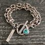 Antique Silver Plated Crystal Toggle Bracelet Image 3