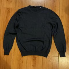 Mens Navy Merino Wool Jumper Size S