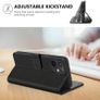 For iPhone 12 Mini Wallet Case Cover Flip Book PU Leather Holder Card Slots Black - FHT07IPK1 Image 6