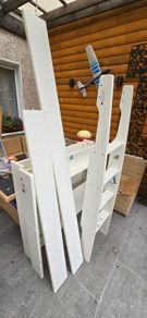 Wooden bed panels and ladder