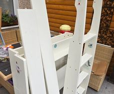 Wooden bed panels and ladder