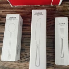 Stainless steel cutlery never used. 25 euro for the lot