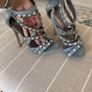 Carvela Denim Blue Studded and Crystal Embellished Shoe Image 6