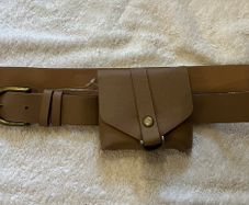 Tan Belt With Pouch/ Bag
