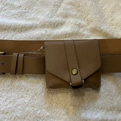 Tan Belt With Pouch/ Bag