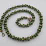 Vintage Venetian Style Green Eyes Tire Shape Glass Beads Necklace Image 3