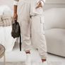 Stone cuffed cargo trousers Image 3