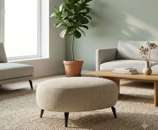 Verona Luxury Oval Pouffe Large Boucle 100x80