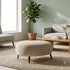 Verona Luxury Oval Pouffe Large Boucle 100x80