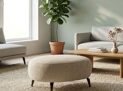 Verona Luxury Oval Pouffe Large Boucle 100x80