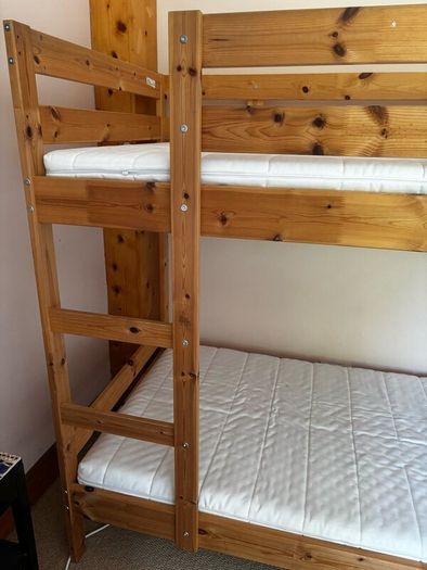 3 IKEA MYDAL solid wood bunk beds with mattresses