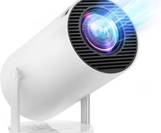 Mini Projector Portable 20000 Lux Projector 4K Supported 180 Rotation & Auto Keystone, Outdoor Compatible with TV Stick/Windows/iOS/Android/HDMI/USB